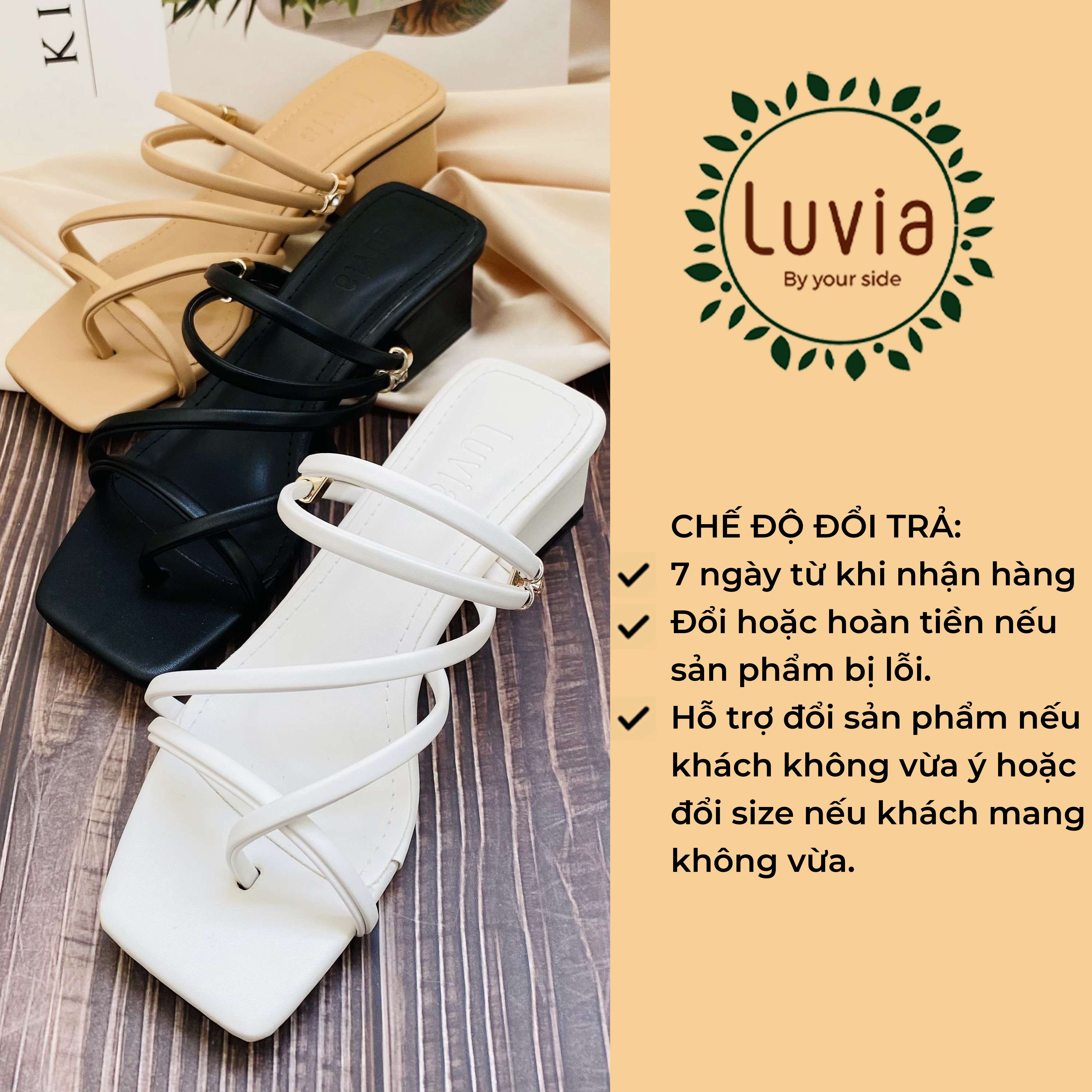 Giày sandal nữ cao gót 3 phân Luvia 04SD