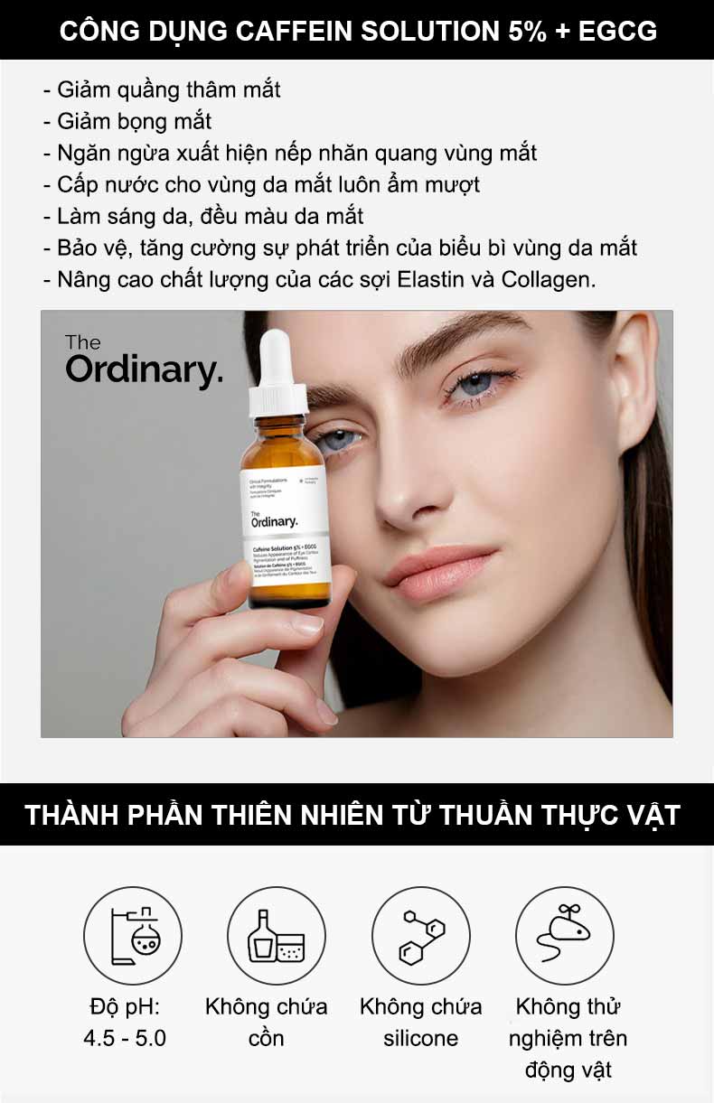 [HCM]Tinh Chất Giảm Quầng Thâm Và Bọng Mắt The Ordinary Caffein Solution 5% + EGCG 30ml