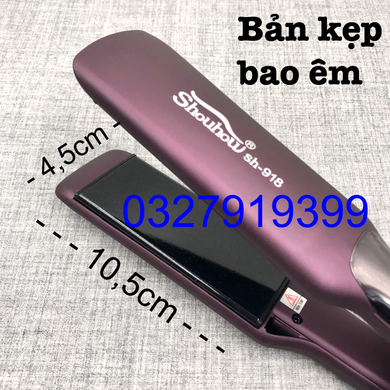 High-End Hair Straightener Large Version 918 Non-Stick Ceramic Material Highly Effective, Safe and Convenient 5 Temperature Levels 160-230 ° C