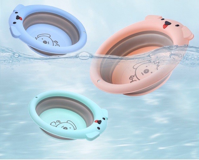 Chậu (thau) rửa mặt gấp gọn hình cún siêu cute cho bé