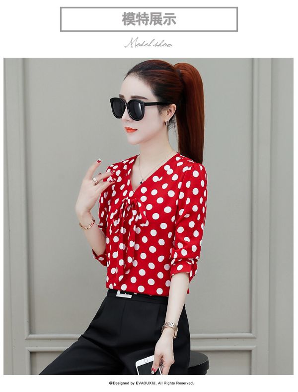 [HCM]Áo Sơ Mi Chấm Bi Nữ - Sm013