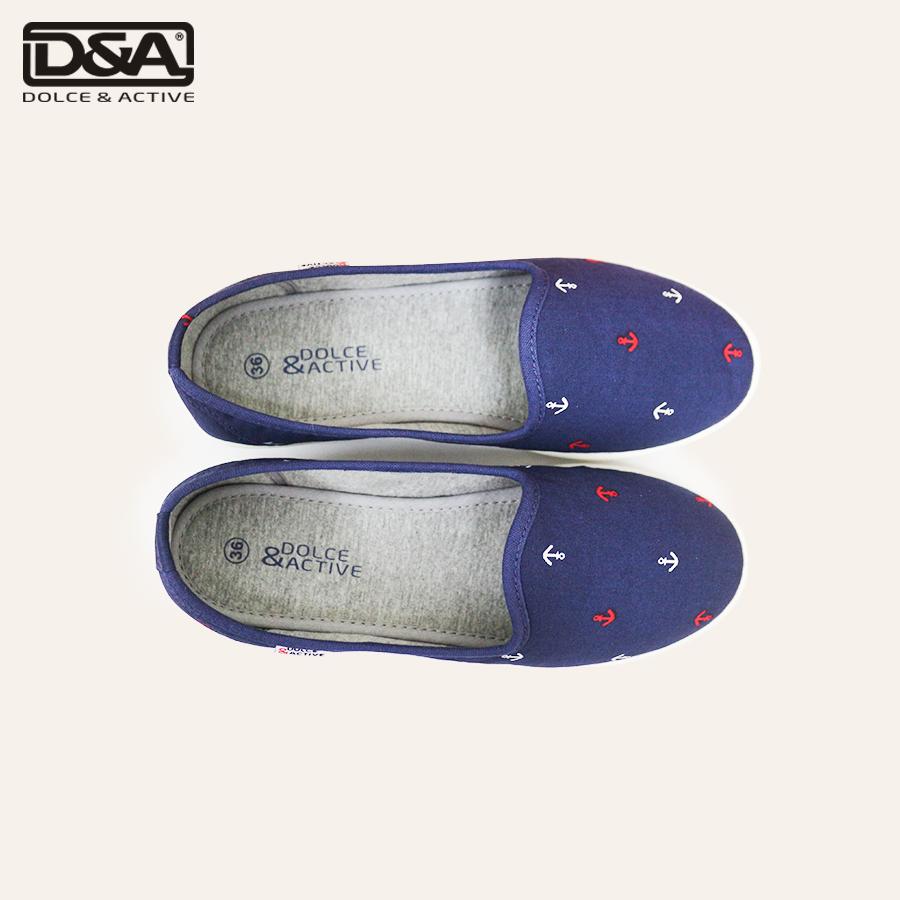 Giày slipon nữ D&A EPL1846 siêu nhẹ hình mỏ neo
