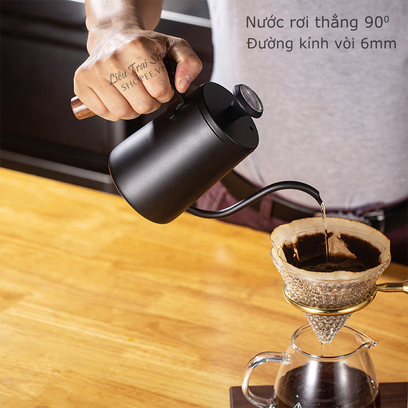 Bình drip ấm drip pha cà phê cafe pourover ấm cổ ngỗng v60 drip kettle