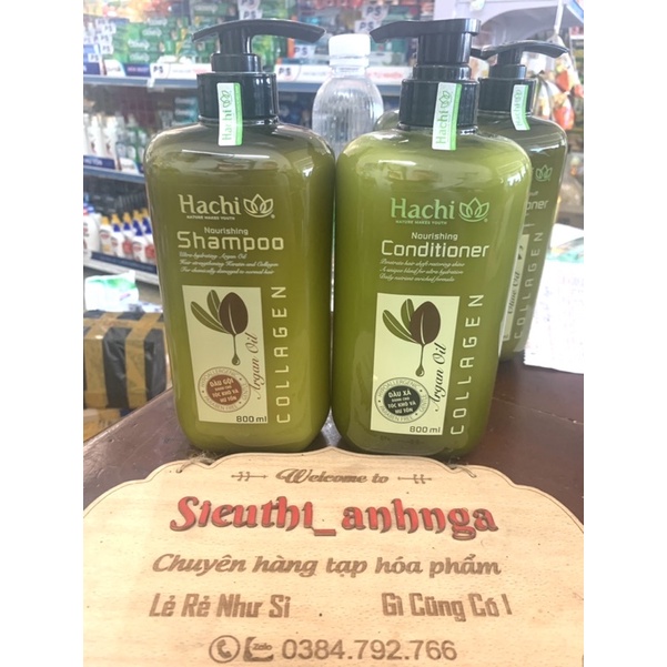 Cặp Dầu Gội-Xả HaChi 800Ml