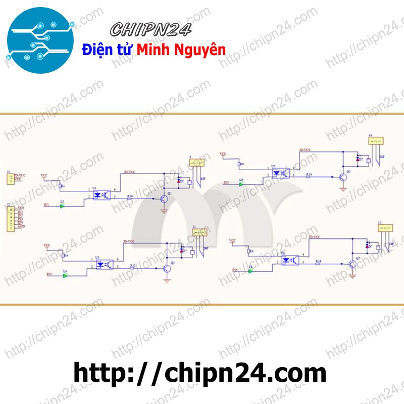[1 cái] (A51) Module 4 Relay với Opto cách ly (kích thấp) (5VDC)