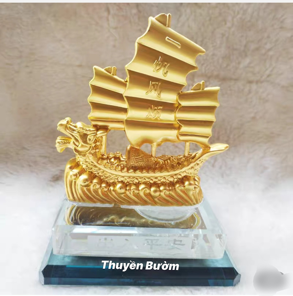 tượng thuyền buồm rồng đế kiếng trang trí