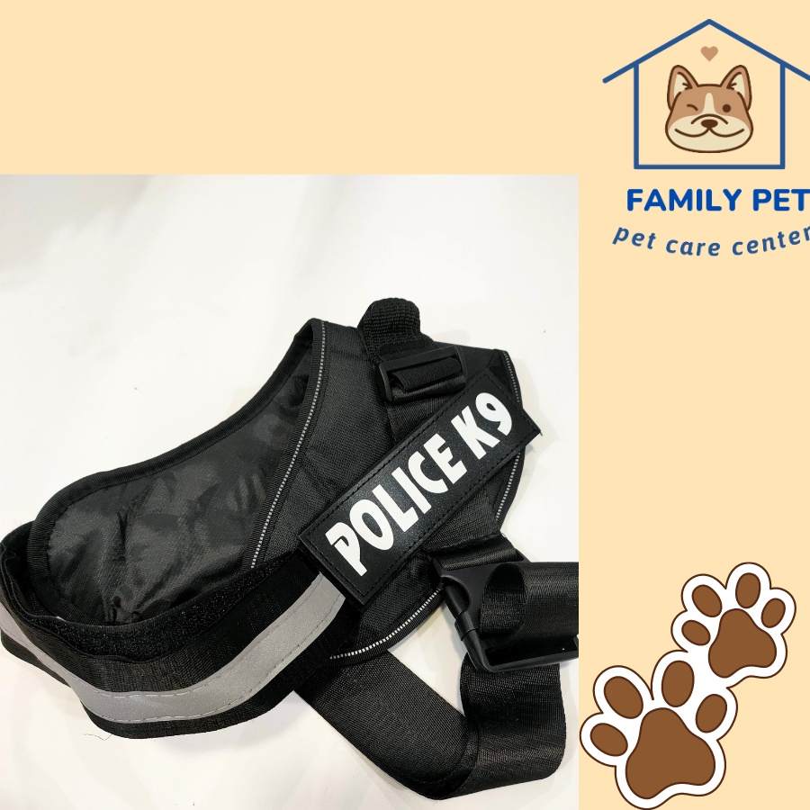 combo dây dắt cường lực ,đai lưng police k9 cho chó