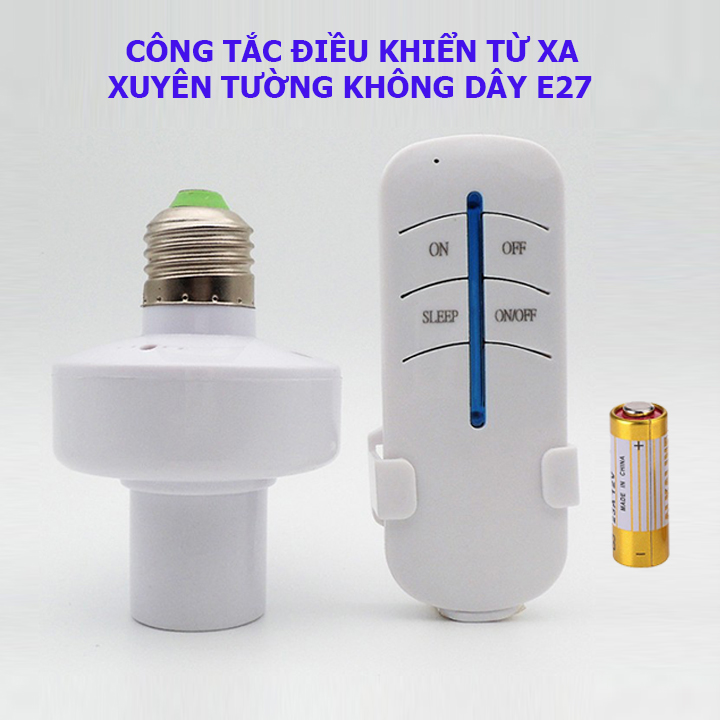 Đui đèn điều khiển từ xa remote RF E27, Đui đèn sunha dùng cho đèn trang trí, đèn thắp sáng đuôi E27 CHOTO2179