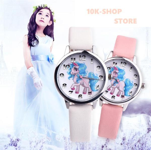Hot Sale [HCM]Đồng hồ bé gái hình ngựa PONY siêu dễ thươnghàng đẹp như hình (hồng phấn )
