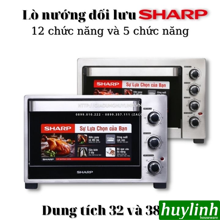 Lò nướng đối lưu Sharp 32 - 38 lít [5 - 12 chức năng] [A323 - A324 - A383 - A384]