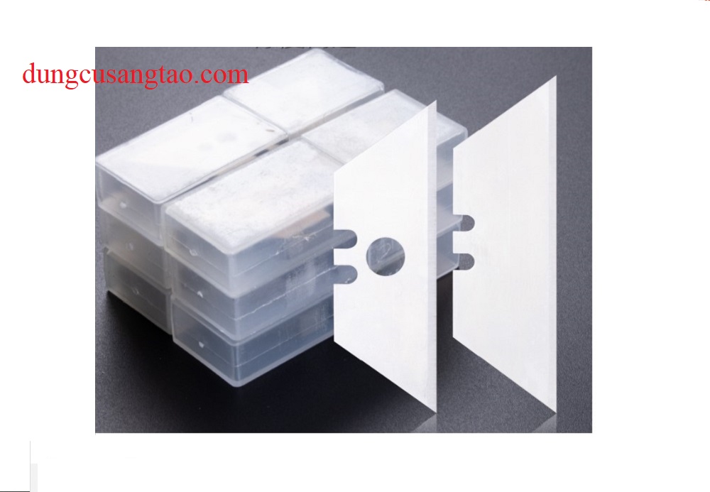 Lưỡi dao rọc mica, dao rọc cáp hình thang (1 hộp 10 lưỡi)