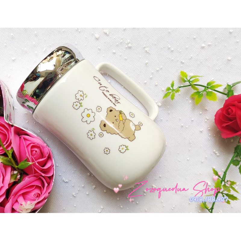 Cốc sữ giữ nhiệt Ly giữ nhiệt nắp tráng gương cao cấp