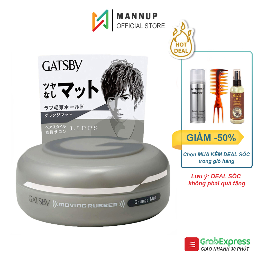 Sáp vuốt tóc gatsby moving rubber grunge mat 80g - wax tạo kiểu tóc chính hãng