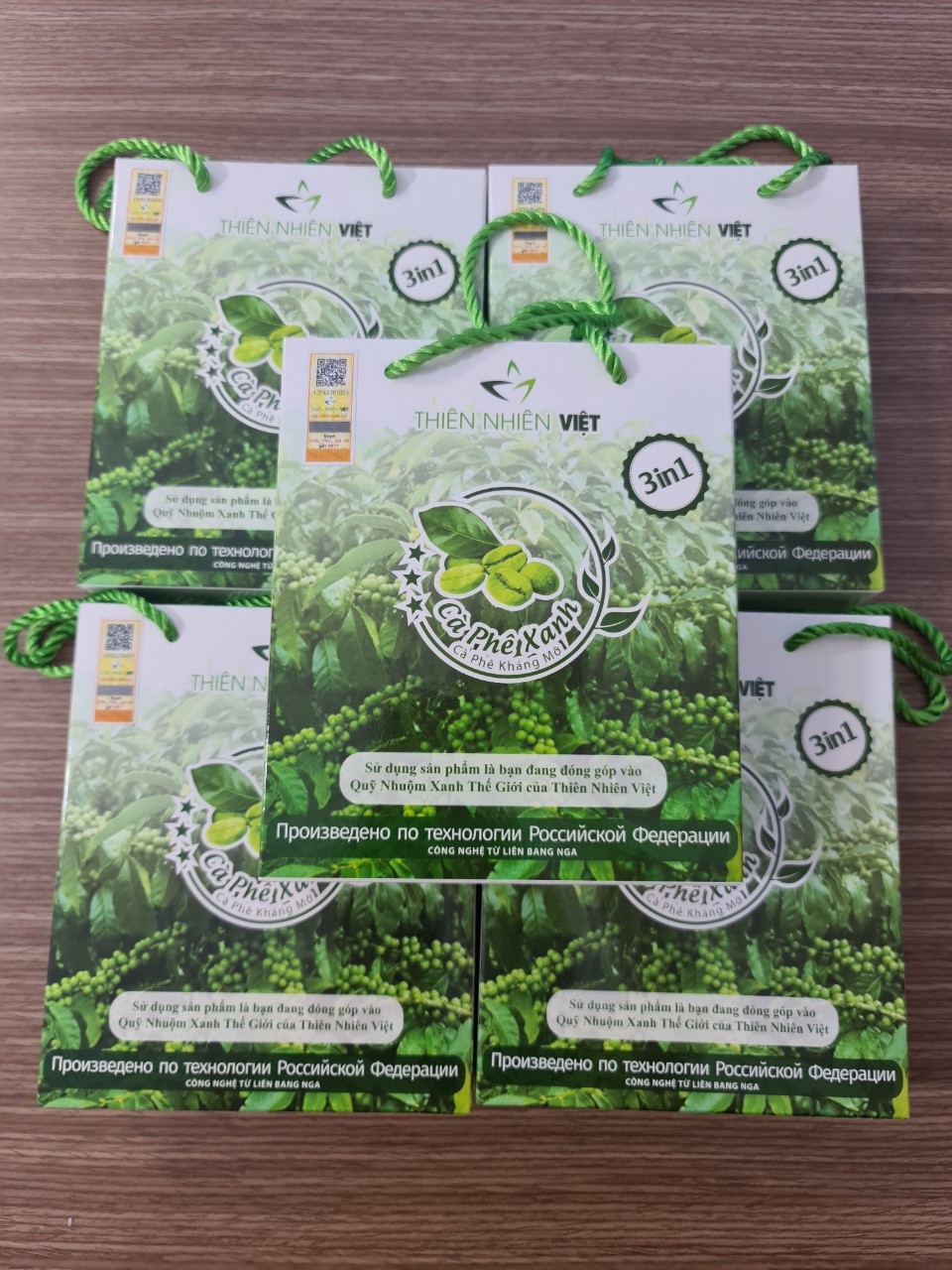 [HCM][ Combo 10 Hộp - Loại 10 gói ] Cà Phê Xanh - Thiên Nhiên Việt