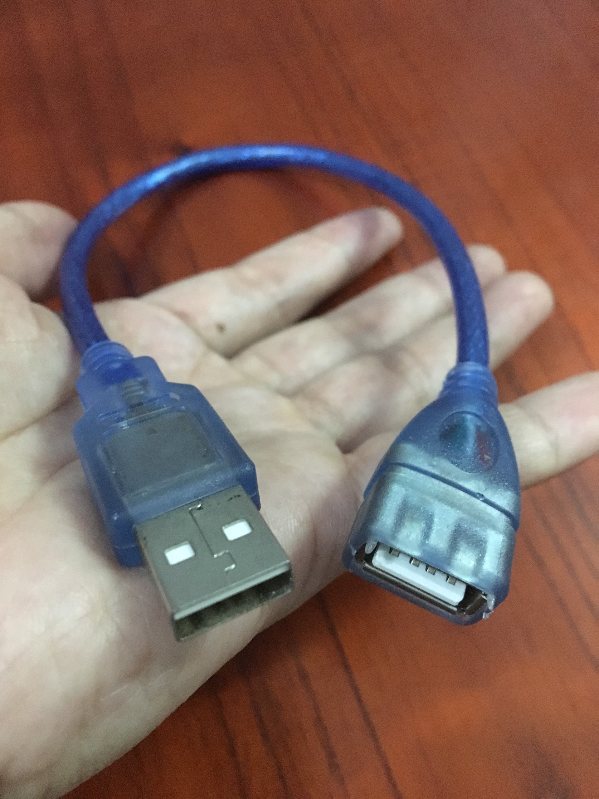 Cáp nối USB sợi ngắn dài 25cm màu xanh