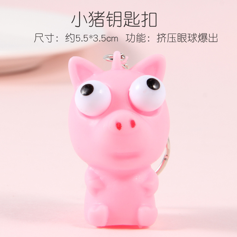 Móc Treo Chìa Khóa Hình Thú Mắt Lồi Siêu Cute