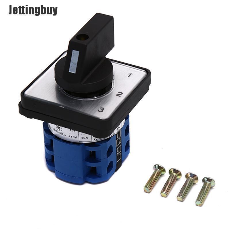 Jettingbuy 440V 20A 4-Position 0-1-2-3 Rotary Selector Changeover Switch Stock LW26-20/2