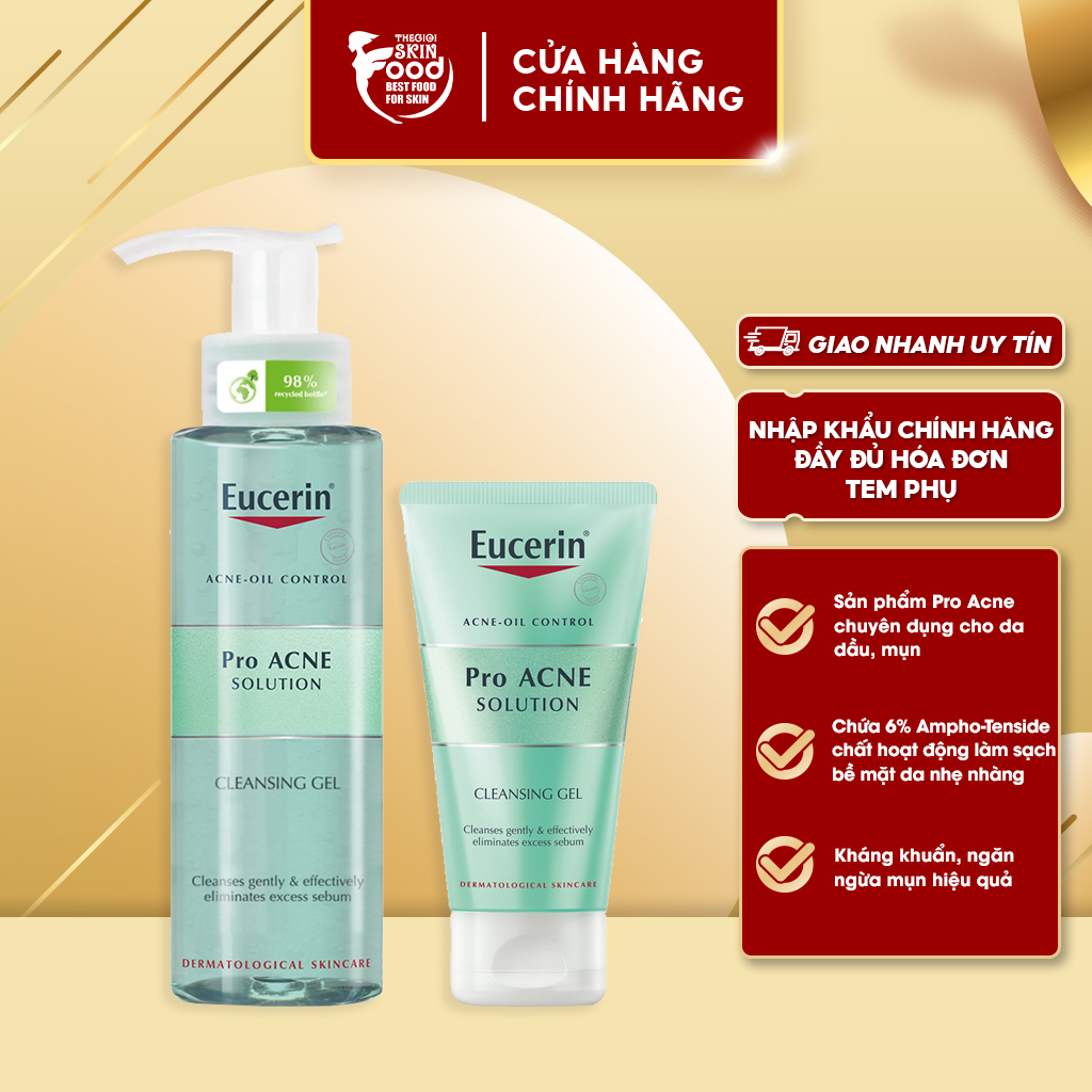 Sữa Rửa Mặt Dạng Gel Eucerin Acne-Oil Control Pro Acne Solution Cleansing Gel