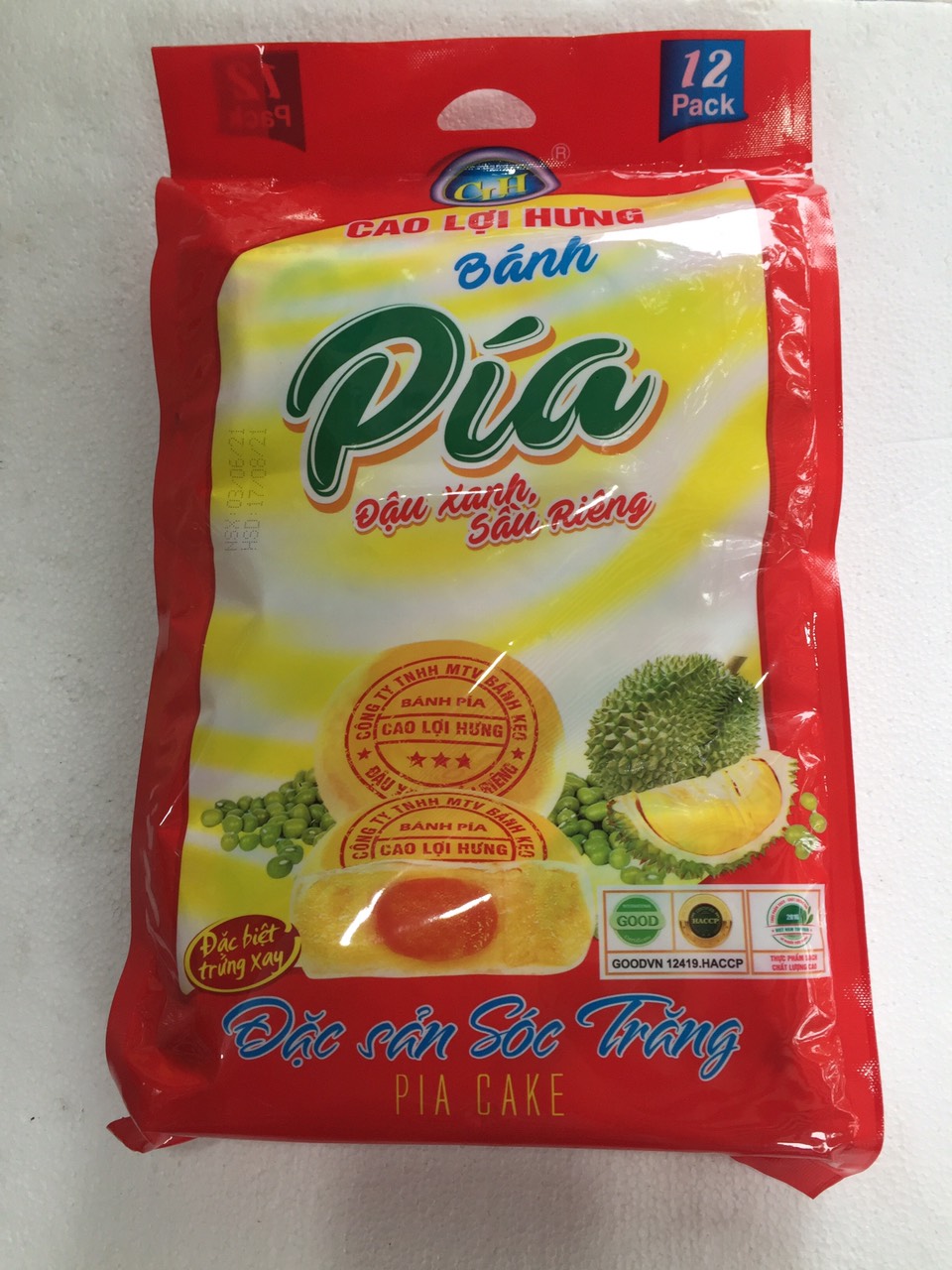 [HCM]Bánh pía đậu xanh sầu riêng (12 gói)