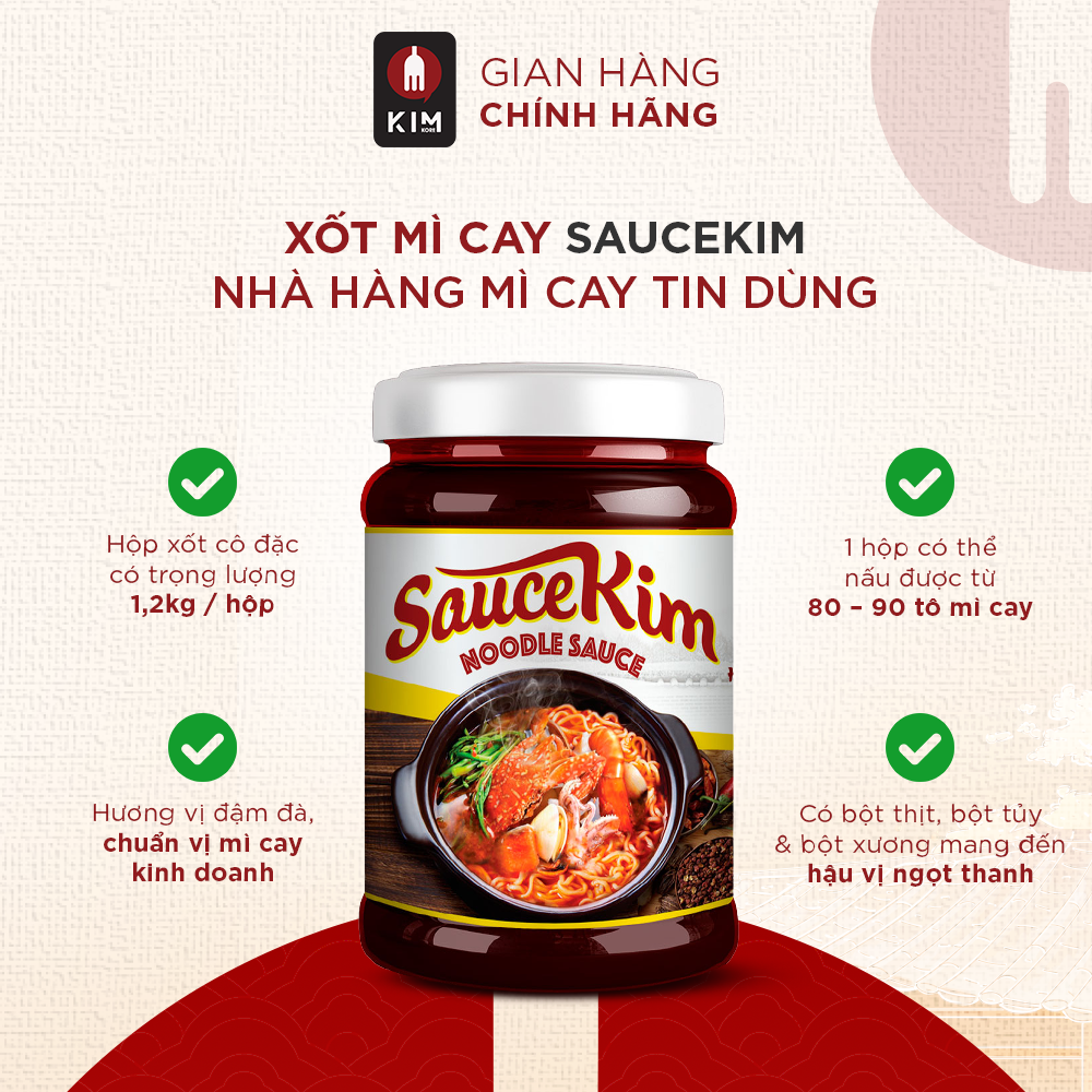 Sốt Nấu Mì Cay SauceKim (Hộp 1,2 Kg)