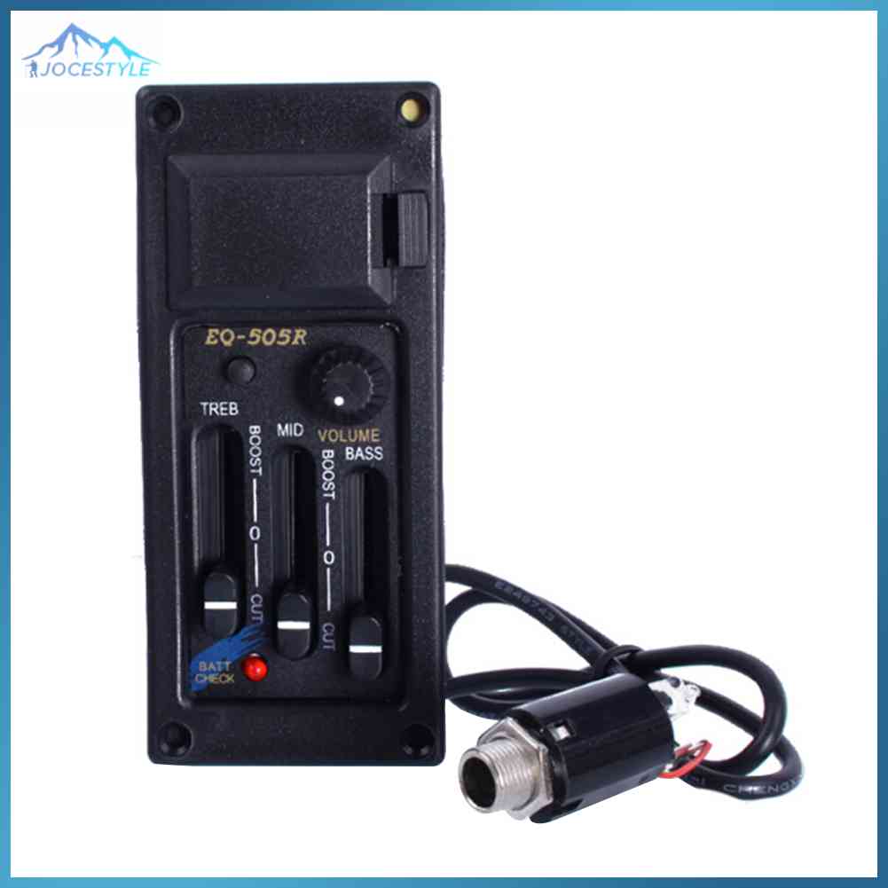 3 Bands EQ Equalizer Preamp Pickup Kit Acoustic Guitar Piezo Amplifier Instrument Accessories