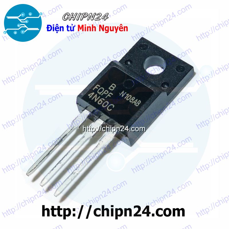 [2 con] (KT1) Mosfet 4N60 TO-220F 4A 600V Kênh N (FQPF 4N60C FQPF4N60C)