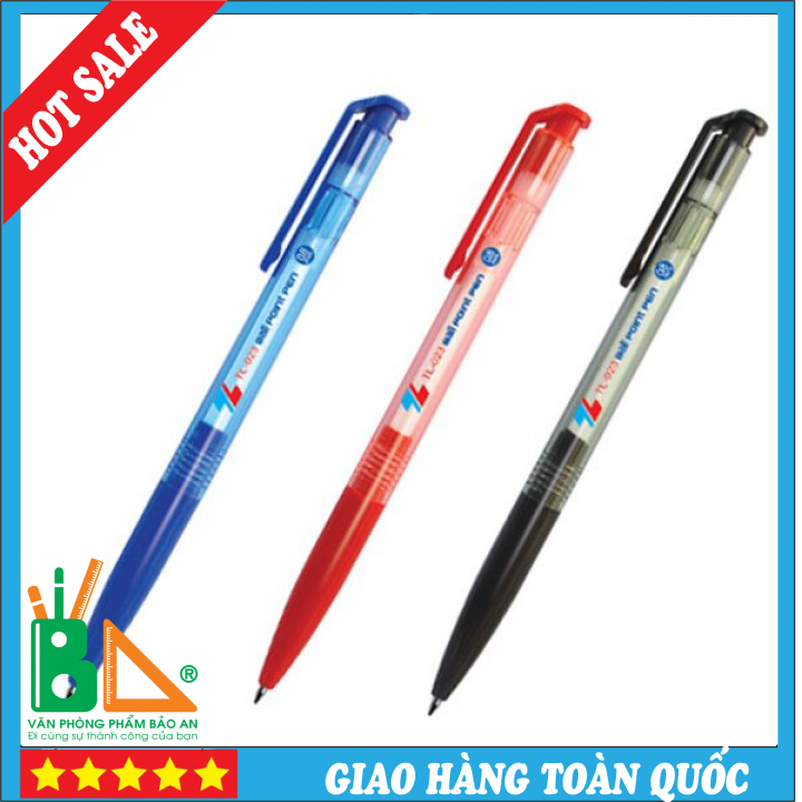 Combo 3 Bút Bi Thiên Long 023 ,Thân bút thanh mảnh cơ chế bấm khế tiện dụng phù hợp cho mọi người.