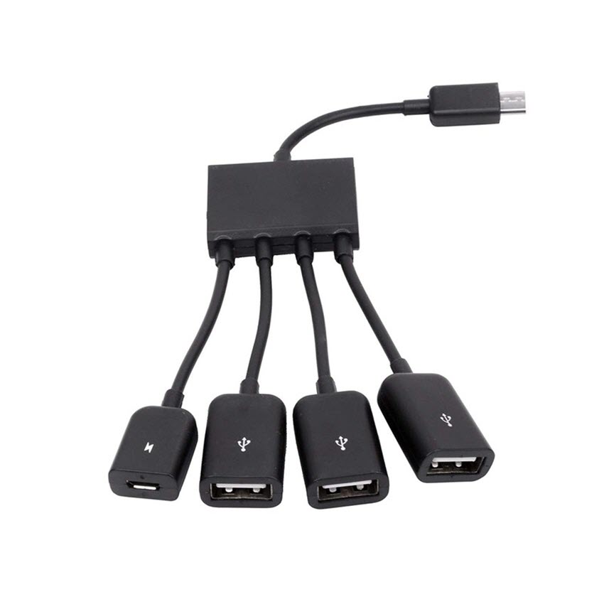 Cáp OTG ra 3 cổng USB hỗ trợ sạc nguồn cho Smartphone Android