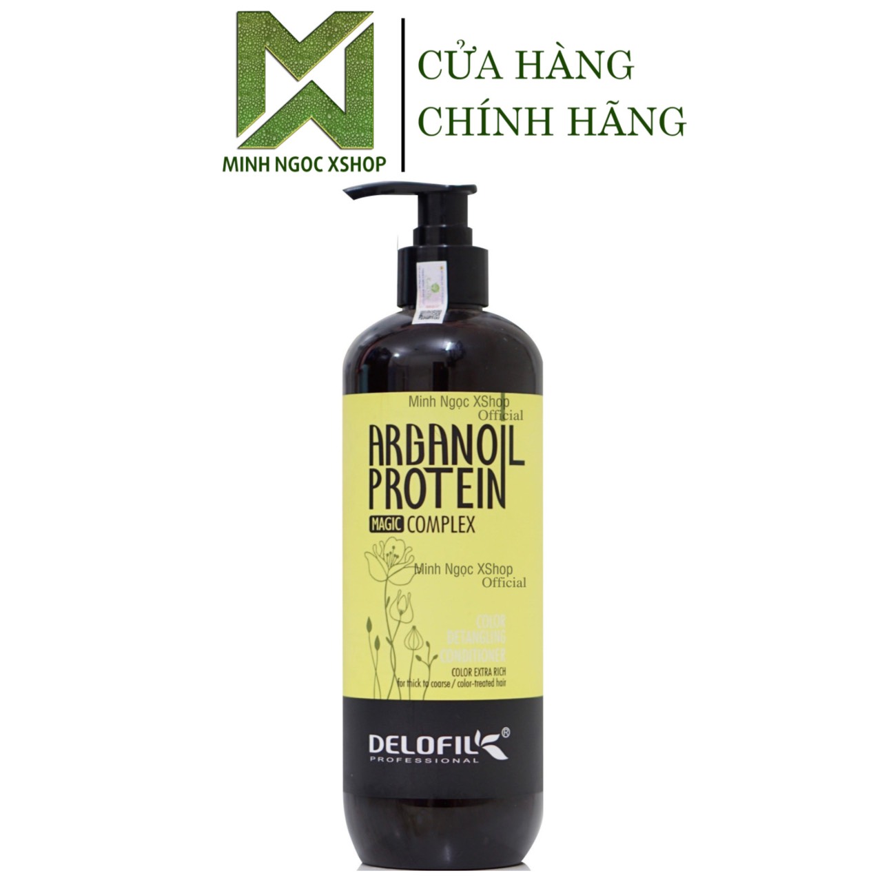 Dầu xả phục hồi dưỡng ẩm Delofil Arganoil Protein 500ML chính hãng