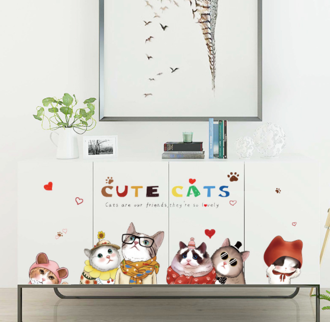Decal dán tường Mèo cute TLL126
