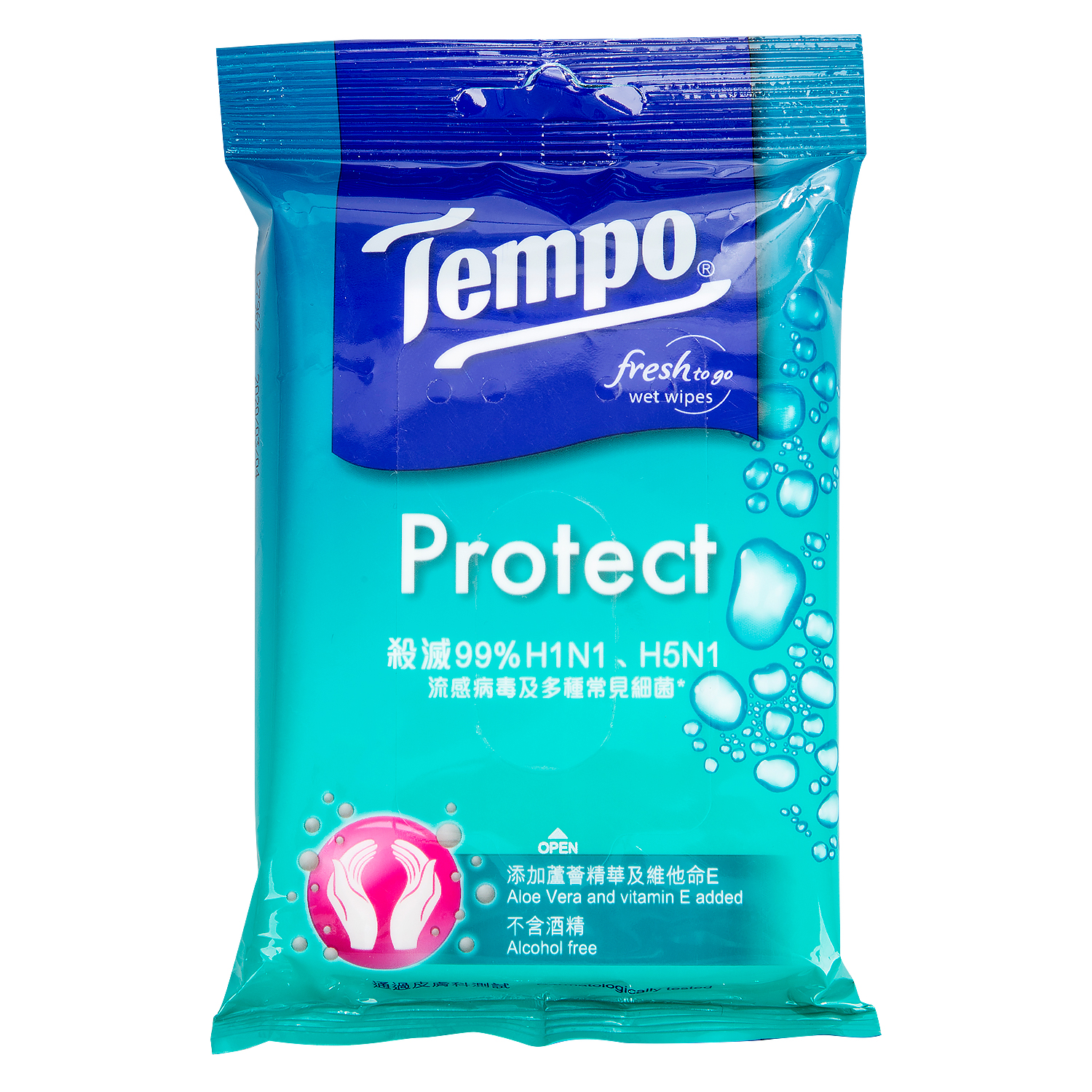Khăn giấy ướt TEMPO Protect Wet Wipes (Bịch 10 Tờ)