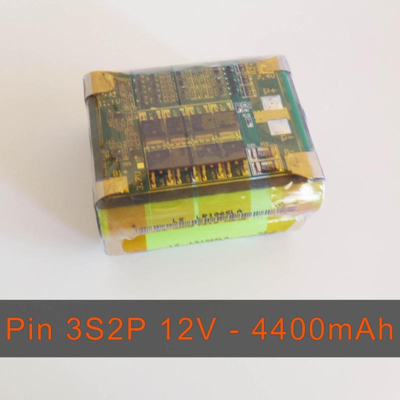 Pack PIN NATIONAL 12V LiShen 3S2P - dung lượng 4400mAh - Dòng xả 28A - Mạch bảo vệ và sạc cân bằng