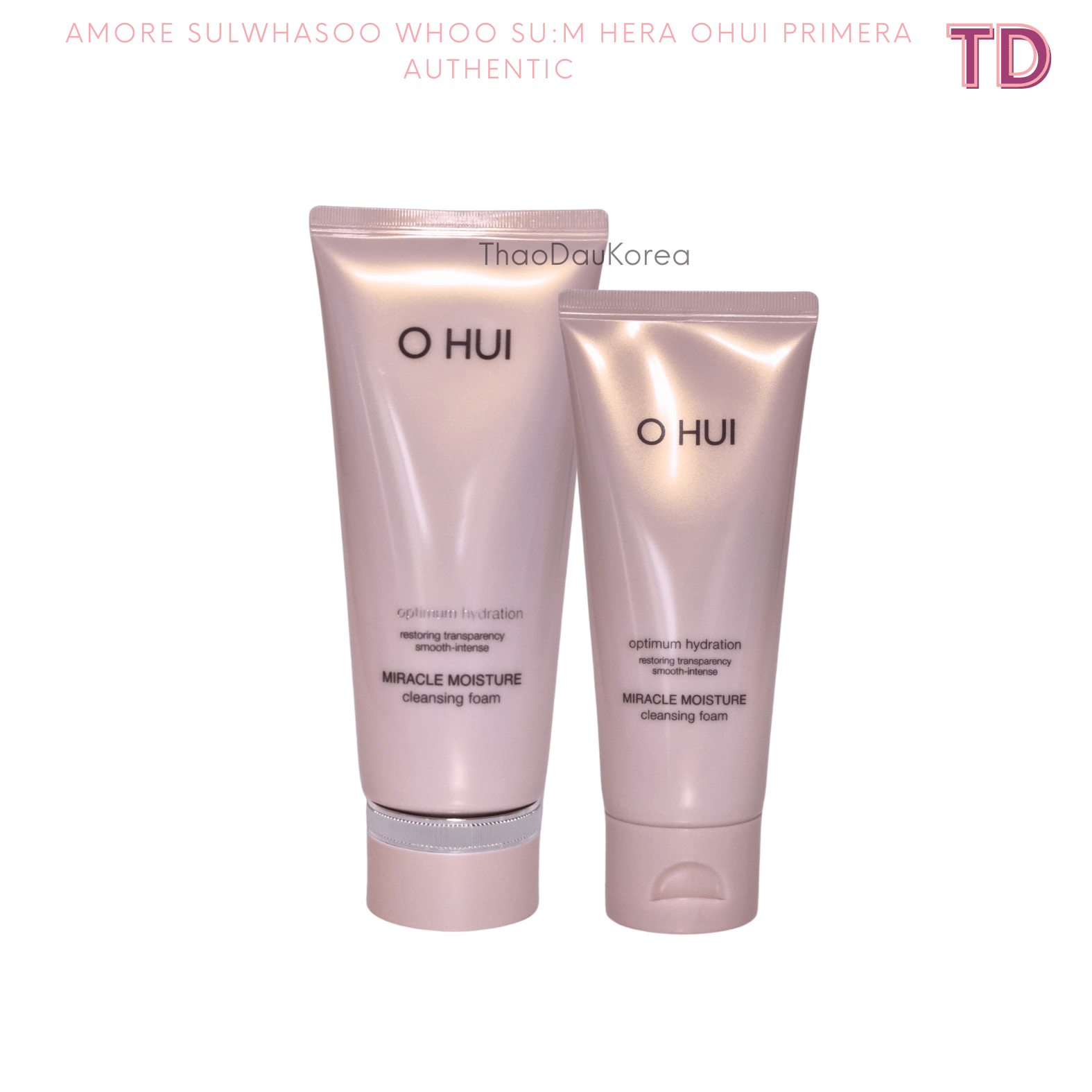 Set Ohui hồng Sữa rửa mặt ẩm mịn da ohui hồng miracle moisture cleansing foam 200ml +100ml tloskorea cũ