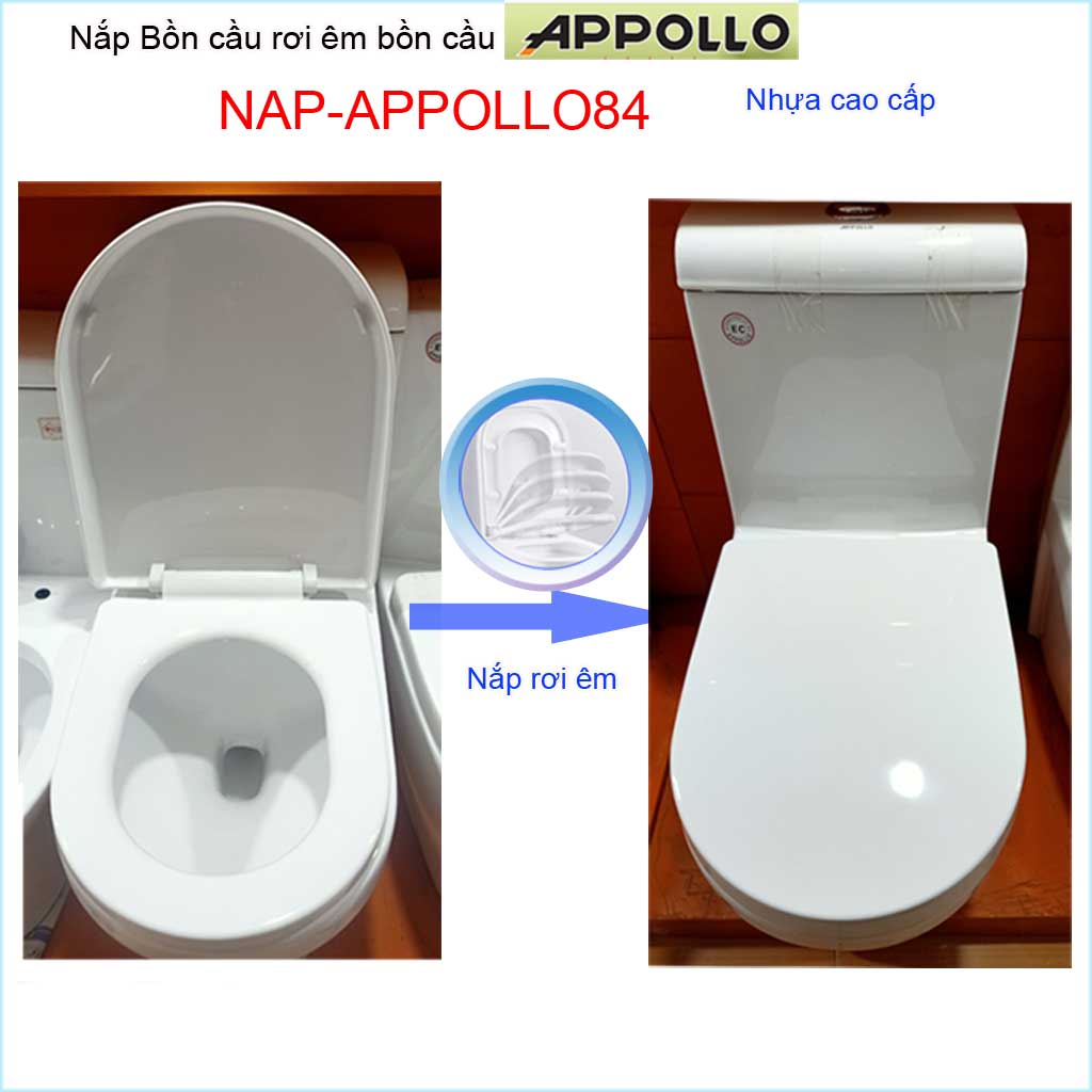 [HCM]Nắp đậy cho bồn cầu 1 khối Appollo NAP-Appollo84 nắp hơi bồn cầu khối nhựa cao cấp Thailand