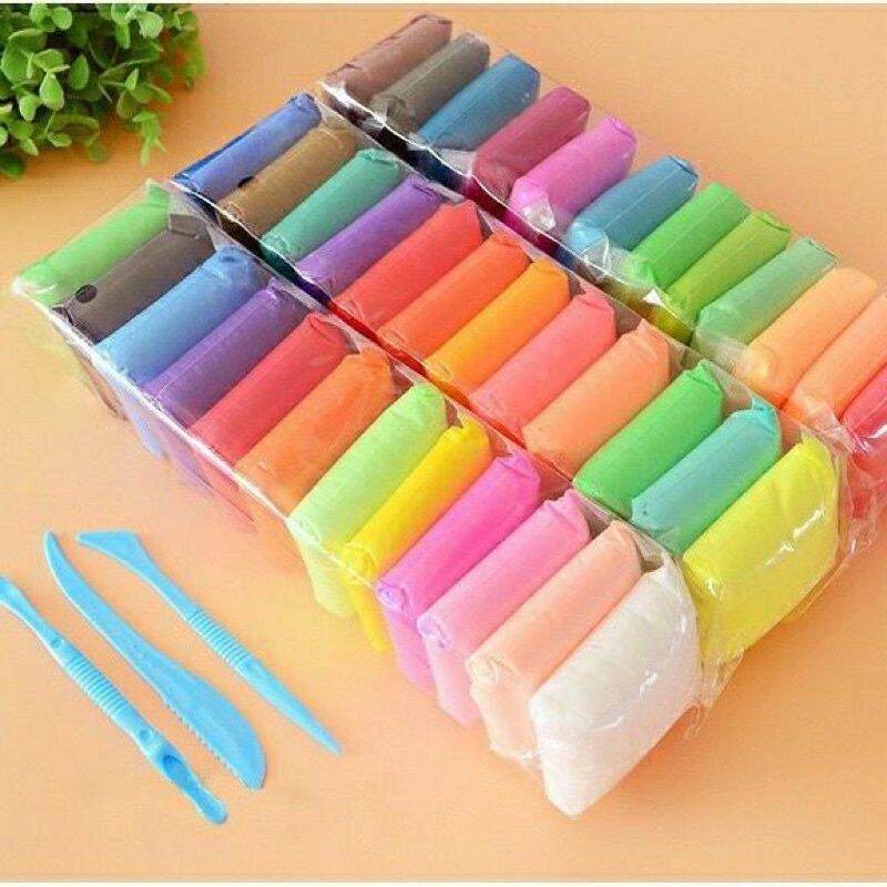 Đất nặn xốp tự khô nhiều màu, đất an toàn cho bé (set 12 màu)