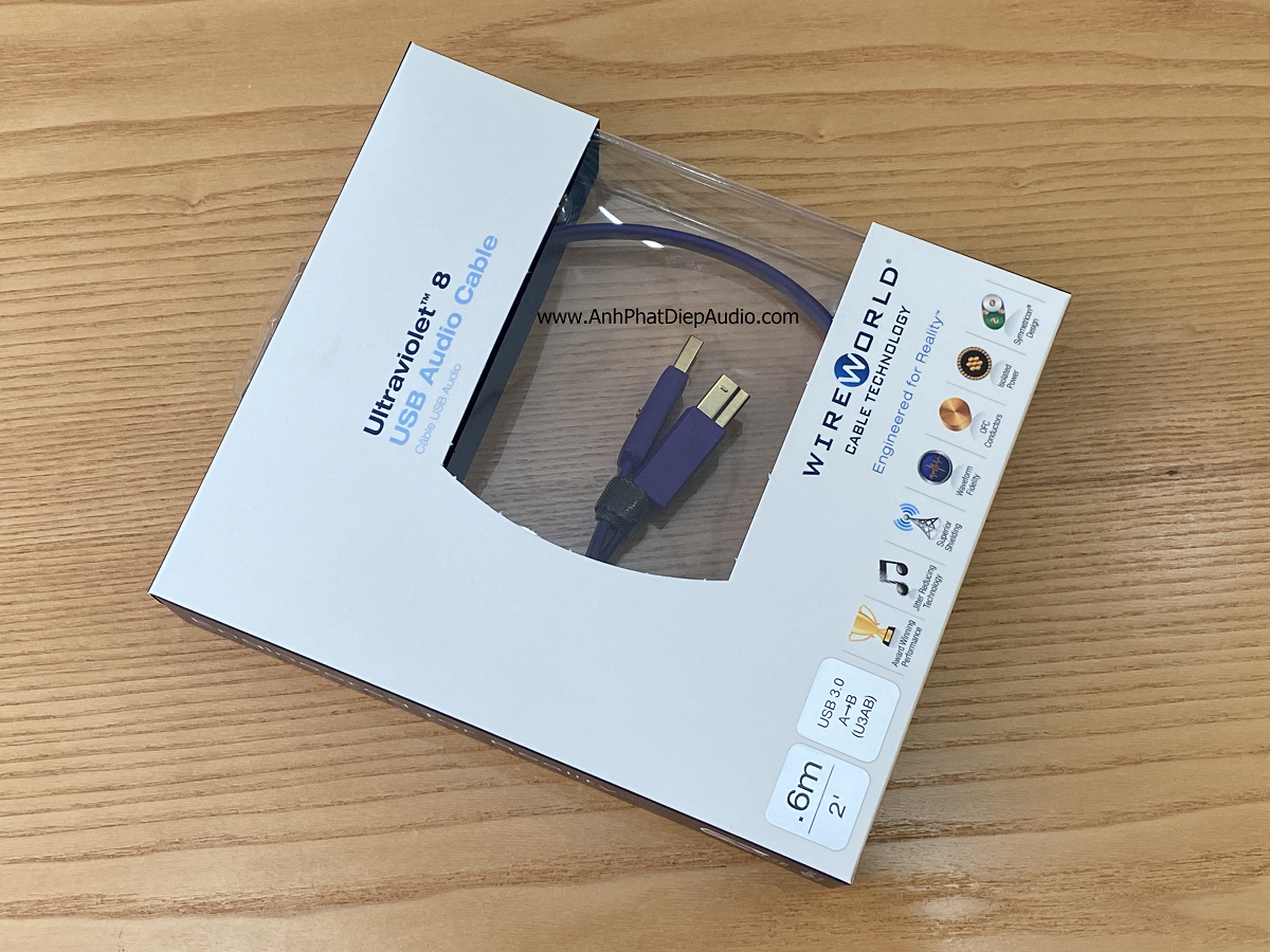 Dây usb WIREWORLD Ultraviolet 8 USB 3.0 A to B Audio Cables