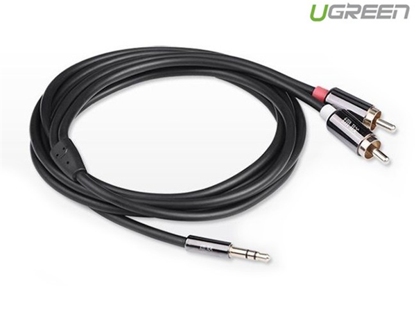 Cáp Audio 3.5mm ra 2 đầu RCA dài 1.5M Ugreen 10583