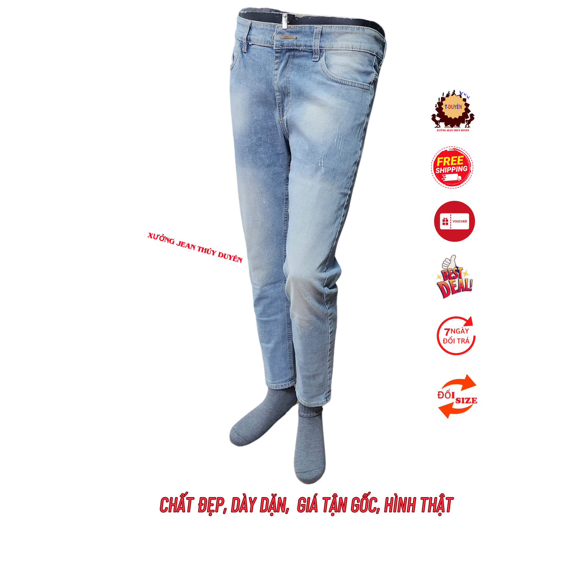 QUẦN JEAN NAM [ CHẤT GIÃN + SIZE 28-36 ] 114 HÀN