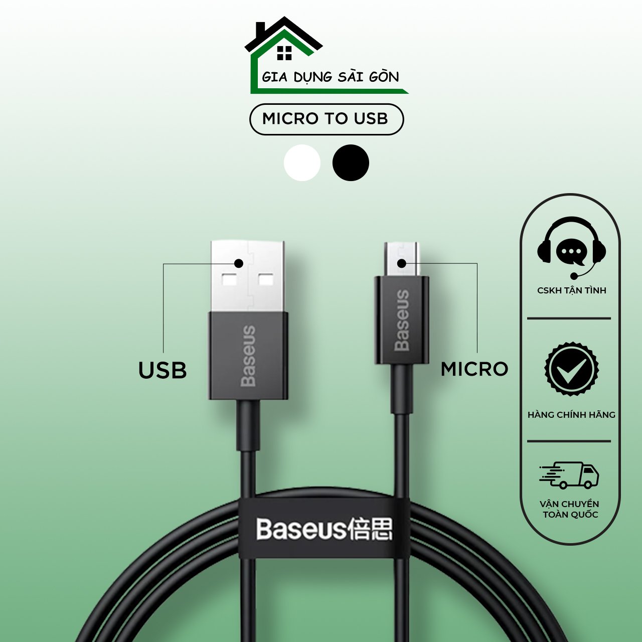 Cáp sạc nhanh Micro USB Baseus Superior Series Fast Charging Data Cable ( 2A, 480Mbps, USB to Micro, Quick Charging & Sync Data TPE Cable)