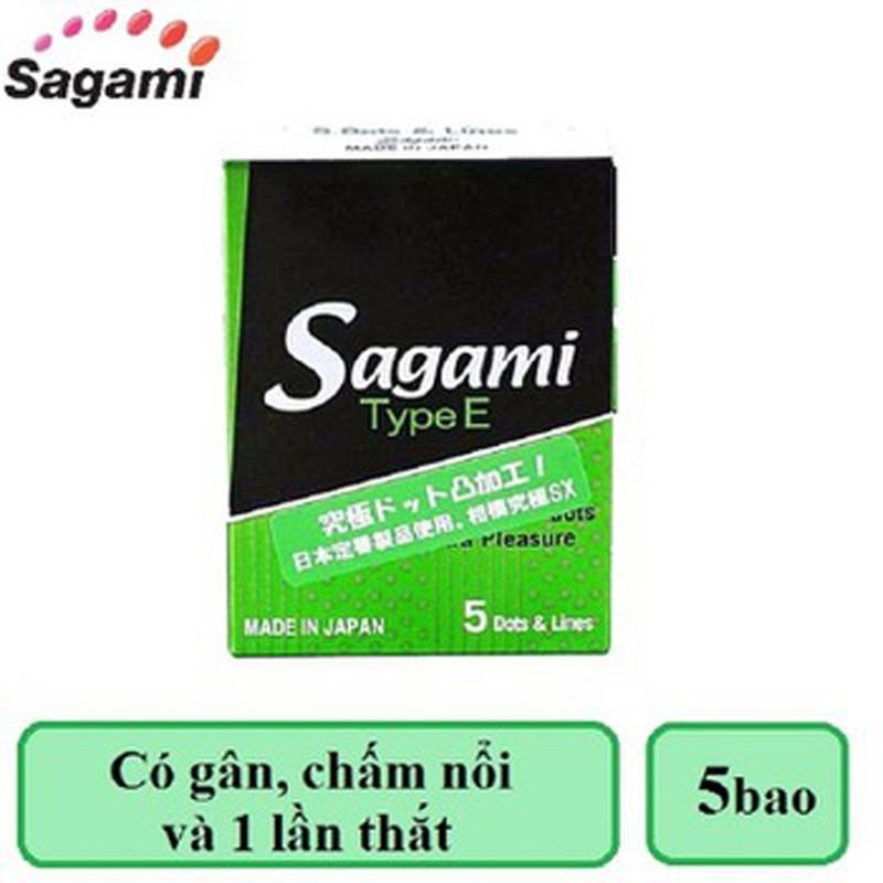 Bao cao su Sagami Type E siêu mỏng có gai gân (hộp 5cái ) cao cấp