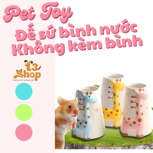 đế sứ bình nước con hươu dành cho hamster - T3 PETS SHOP