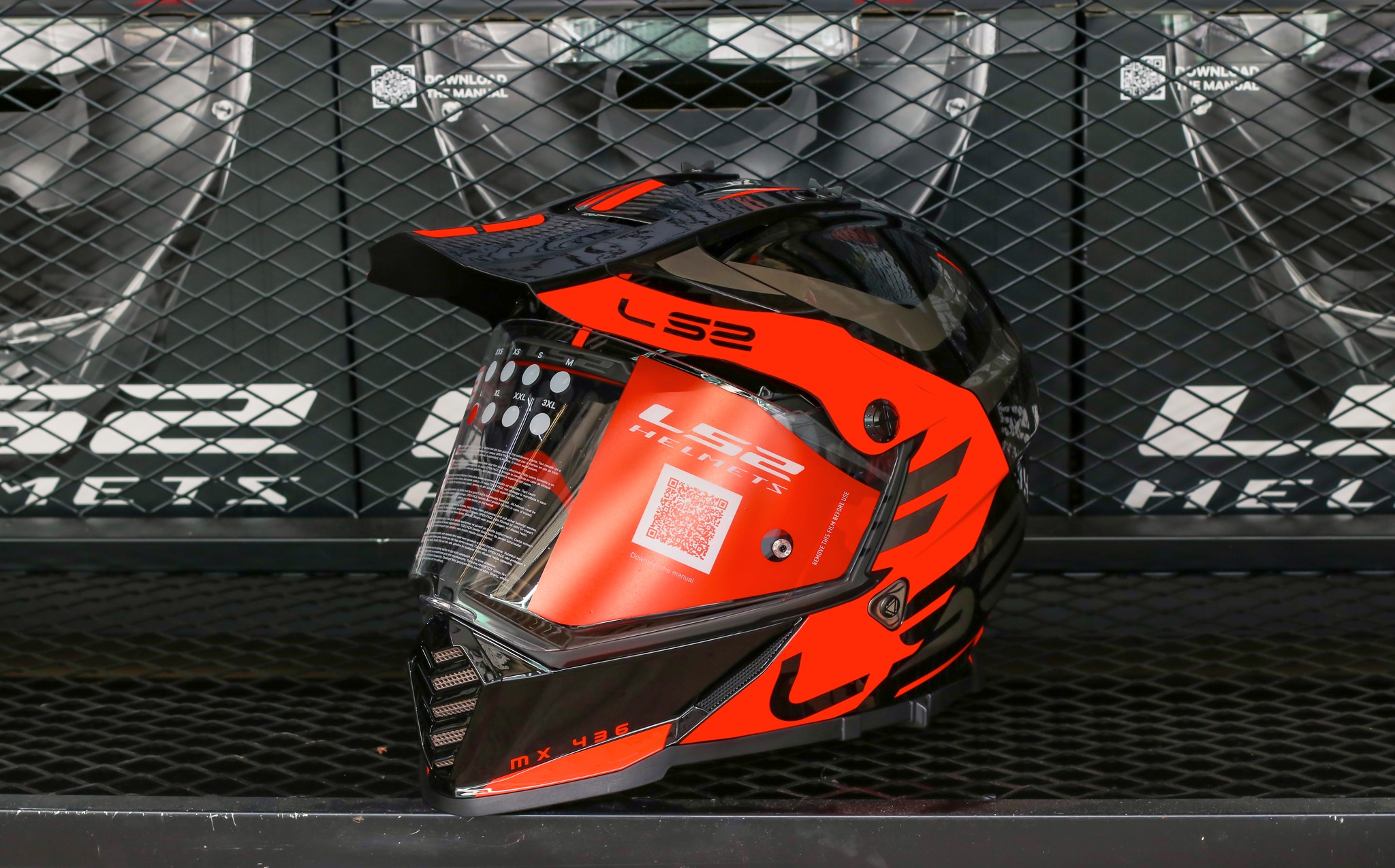 MŨ BẢO HIỂM ADVENTURE LS2 MX436 - BLACK ORANGE