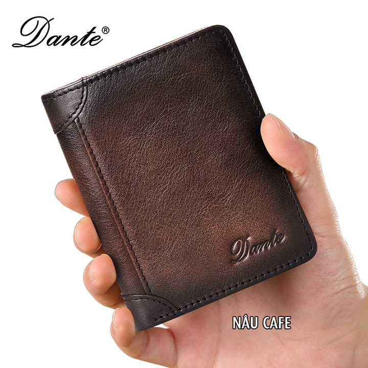 Ví da bò nam cao cấp DANTE, da thật V1701