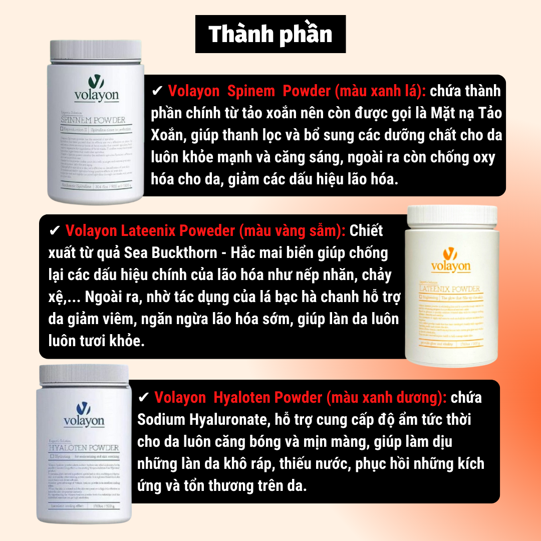 Mặt Nạ Mask Volayon Powder (Hủ chiết/Full-size 500gr)