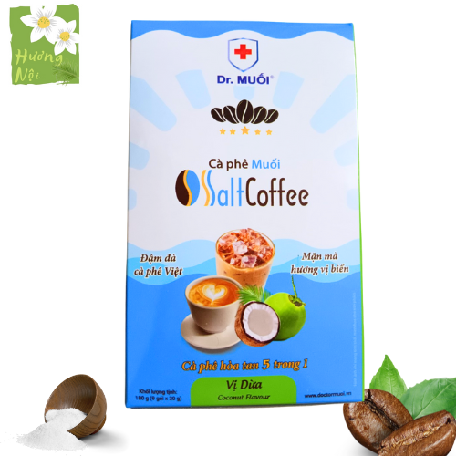 Cà phê muối Salt Coffee Dr. Muối (hộp 9 gói) cà phê hòa tan 4in1