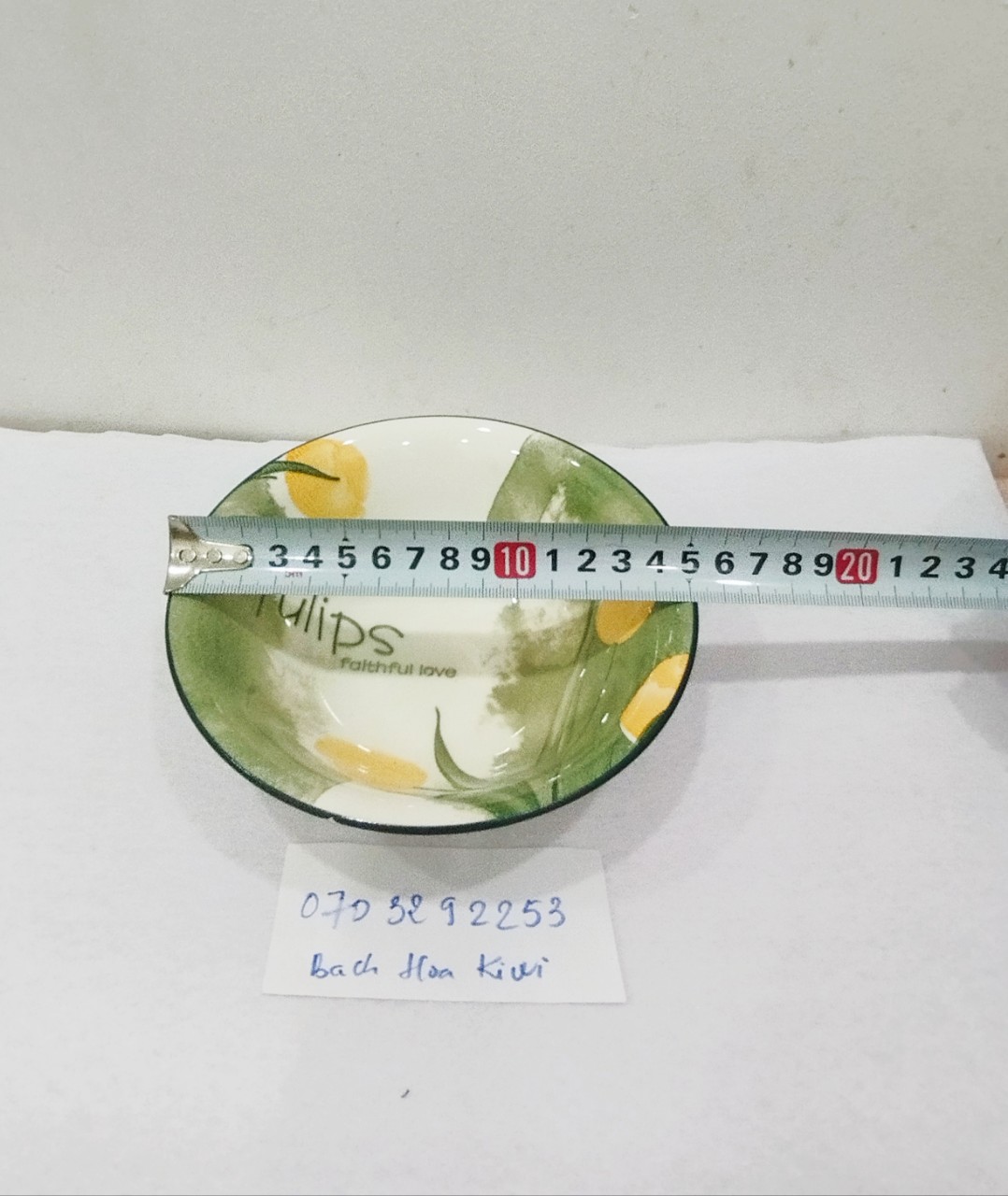 Tô sứ loe 15cm hoa văn Tulip ( tô 15cm x 5cm)