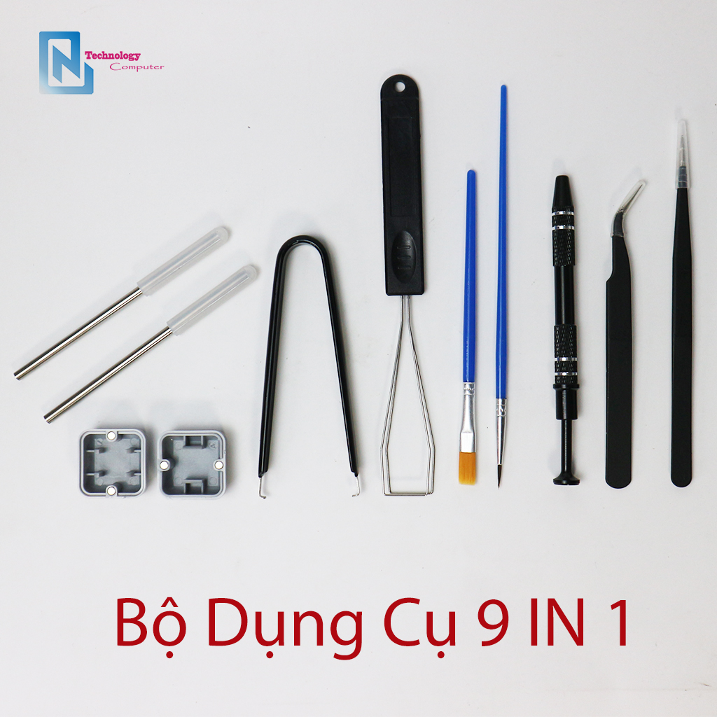 Bộ 9 In 1 Dụng Cụ Lube Mod Bàn Phím Cơ Mở Switchpuller Stem Picker Keypuller Opener Đóng Hộp