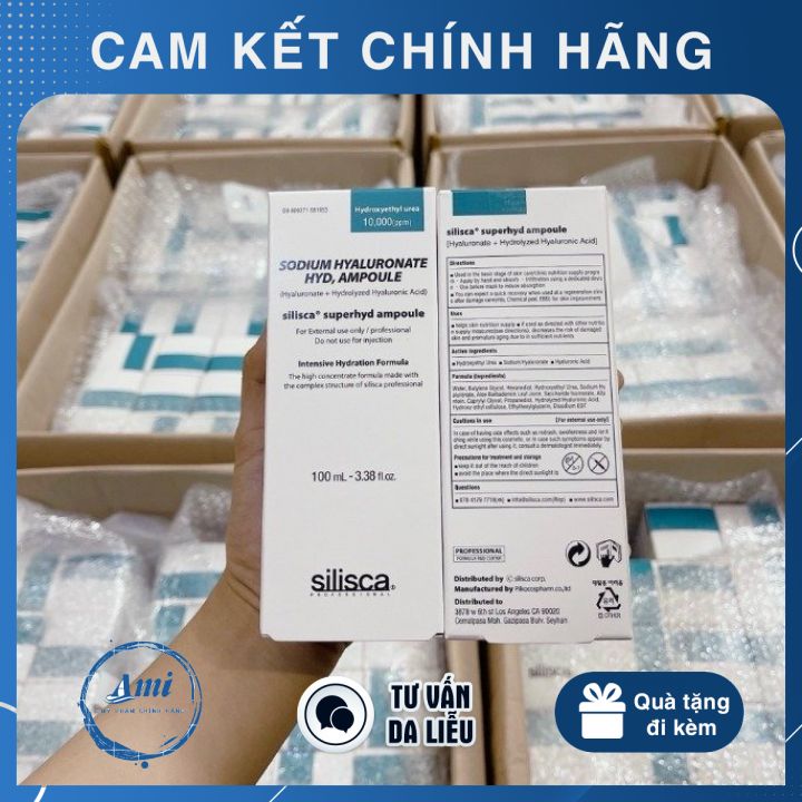 Tinh chất cấp ẩm silisca hyaluaronate hyd ampoule 100 ml và serum cấp ẩm và phục hồi da b5 silisca 100ml
