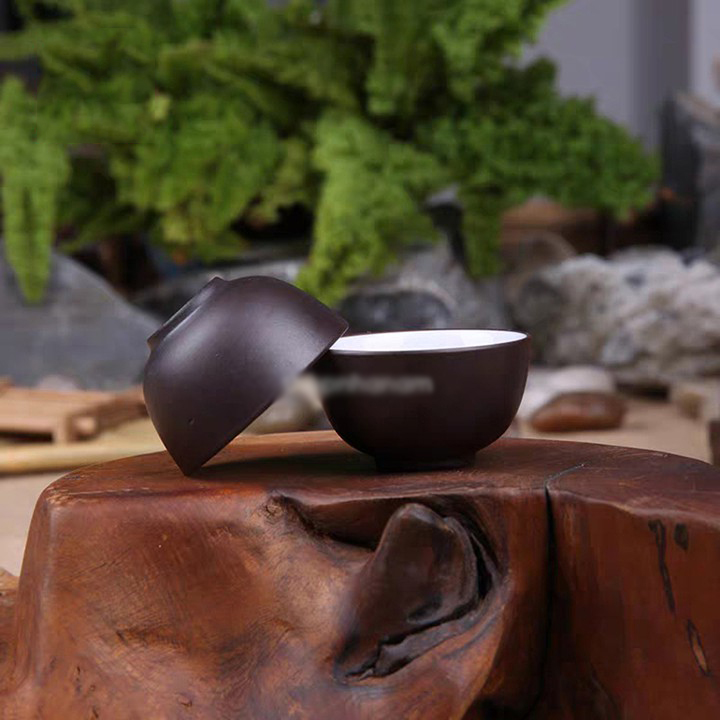 Chén trà đạo gốm sứ tử sa màu trơn, chén trà gốm sứ Decor Việt