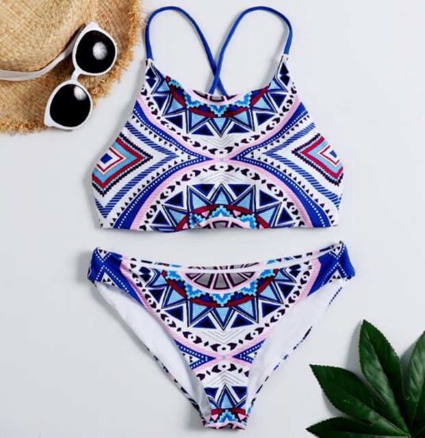 [HCM]Bikini 2 mảnh xanh thổ cẩm